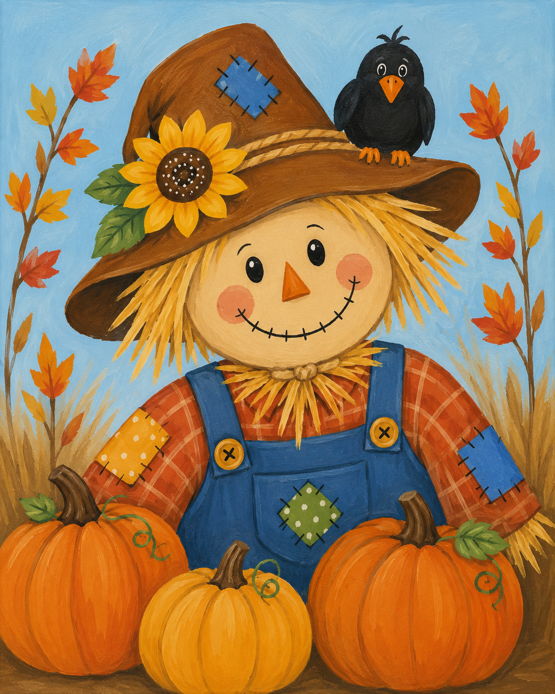 Fun Fall Scarecrow Paint Party! — painting option 1