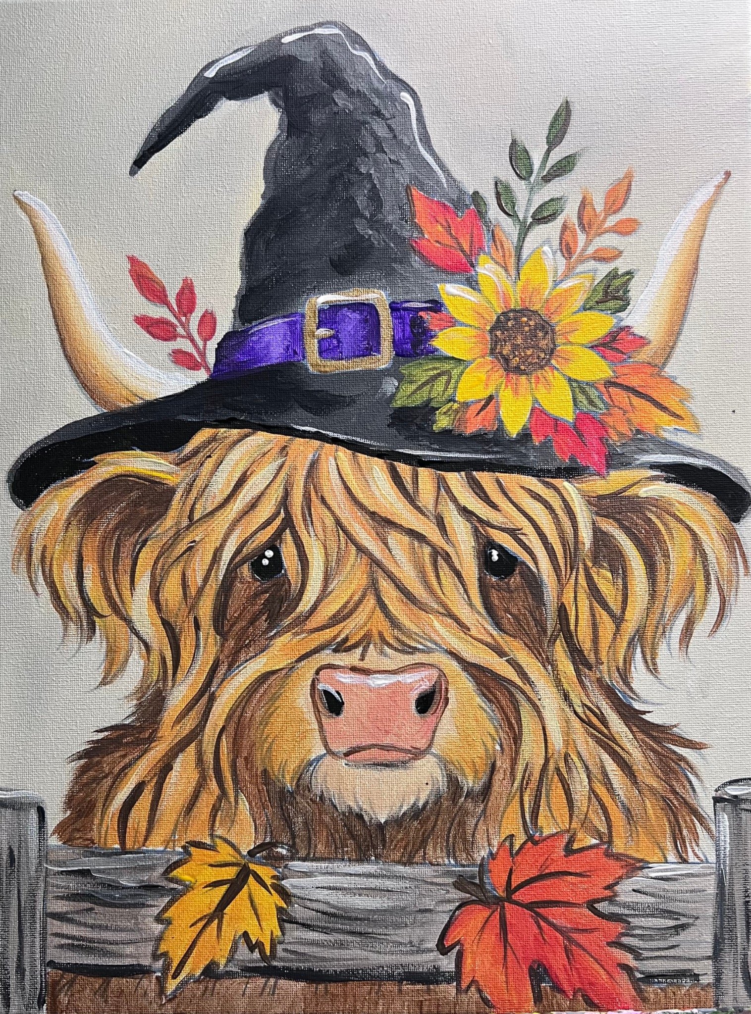 Witchy Highland Cow Paint Party! — painting option 1